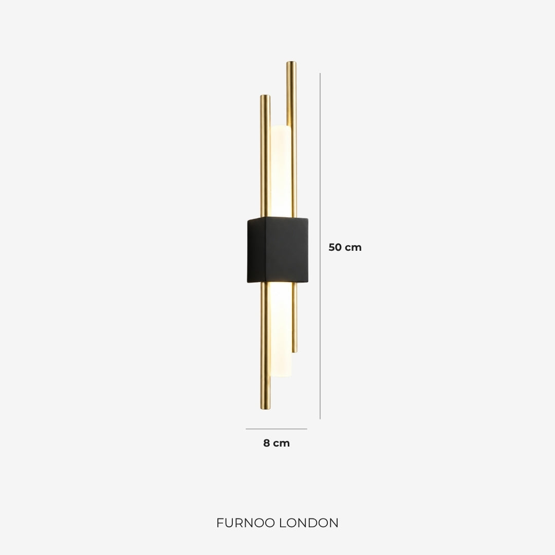 Scandinavische Minimalistische Wandlamp – Modern Verticaal Design met Gerichte LED-Verlichting – Zwart Goud