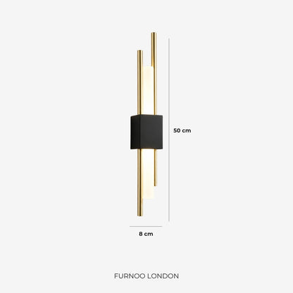 Scandinavische Minimalistische Wandlamp – Modern Verticaal Design met Gerichte LED-Verlichting – Zwart Goud