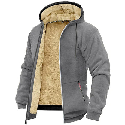 Heren Fleece Hoodie met Rits en Zachte Binnenvoering