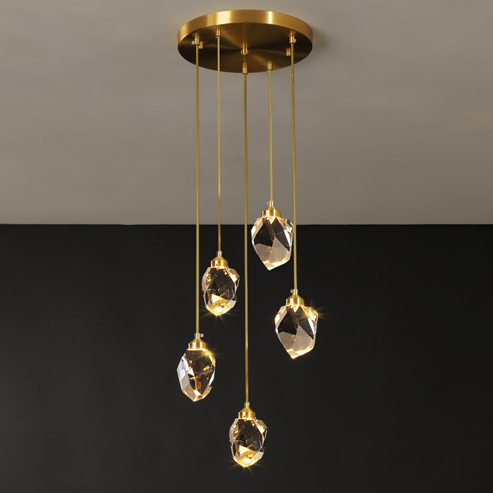 Hanglamp Glas Metaal Goud Verstelbaar Eettafel Woonkamer Keukeneiland Druppelvorm Designlamp Sfeerverlichting