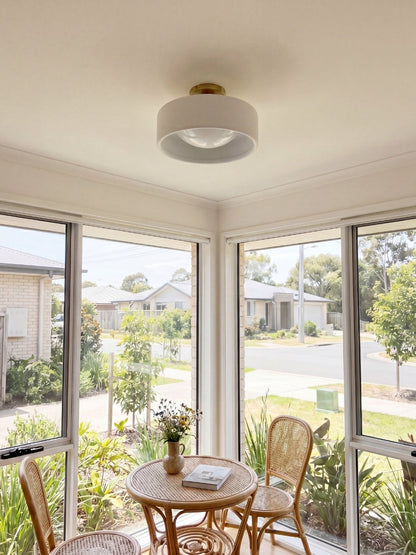 Porseleinen Plafondlamp met Strakke Montage – Moderne Lage Profiellamp Keramiek Opbouwverlichting