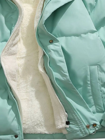 Dunne Warme Vrouwenjas met Rits Waterproof