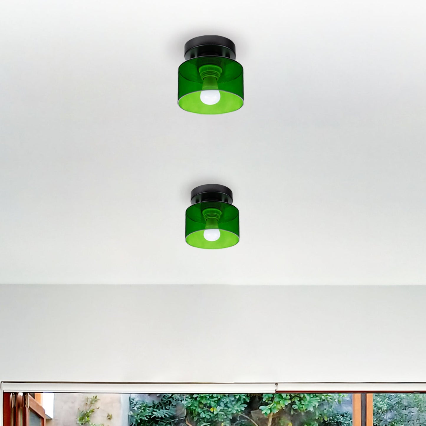 Plafondlamp Glas Retro E27/E26 Amber Keuken Hal Woonkamer Rond Design Sfeerverlichting Vintage Stijl