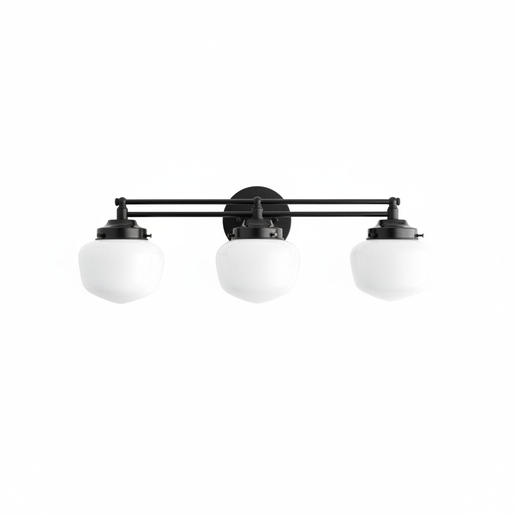 Globe Wandlamp Klassieke Badkamer Schoolhouse Verlichting Mat Opaal Glas voor Spiegel en Wastafel