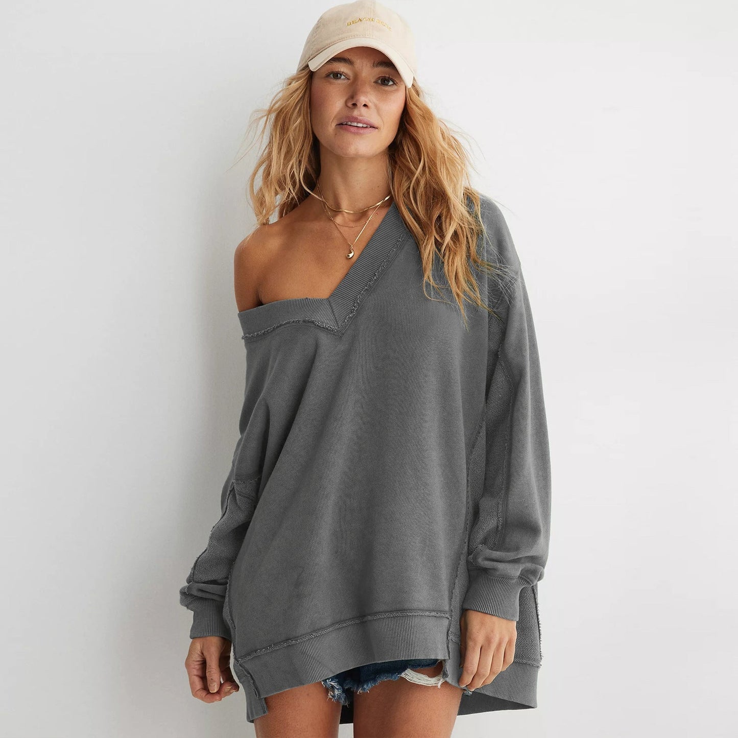 Dames Sweater Comfortabel met V-Hals Zacht en Warm