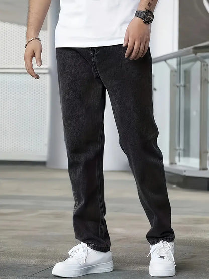 Heren Jeans Broek Losse Zittende Pasvorm Comfortabel