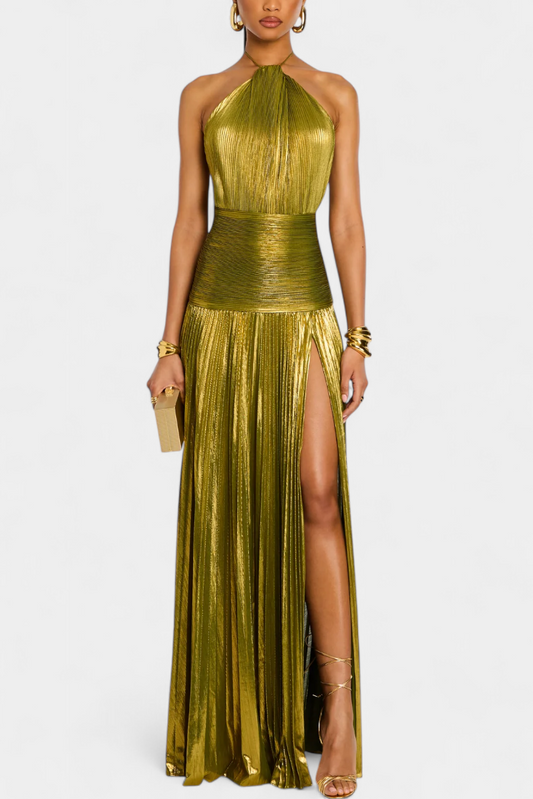 Dames Avondjurk Elegant Metallic Glans Jurk - StudioMarella