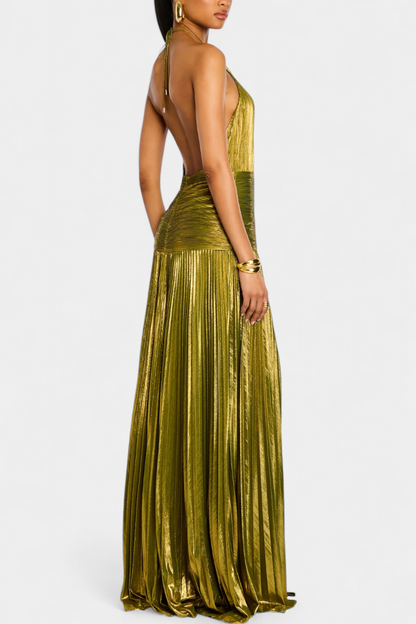 Dames Avondjurk Elegant Metallic Glans Jurk