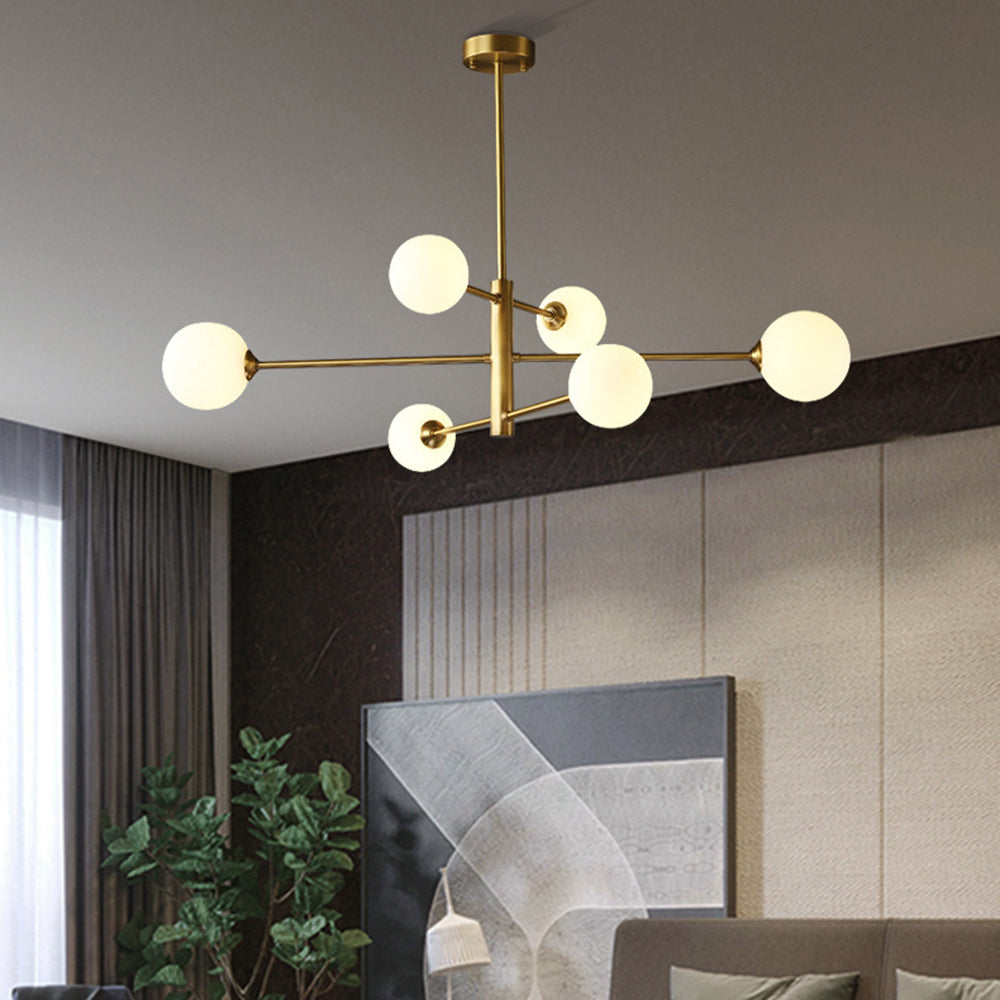 Hanglamp Glas Bollen Modern Zwart Koper 6/8-Lichts G9 Verlichting