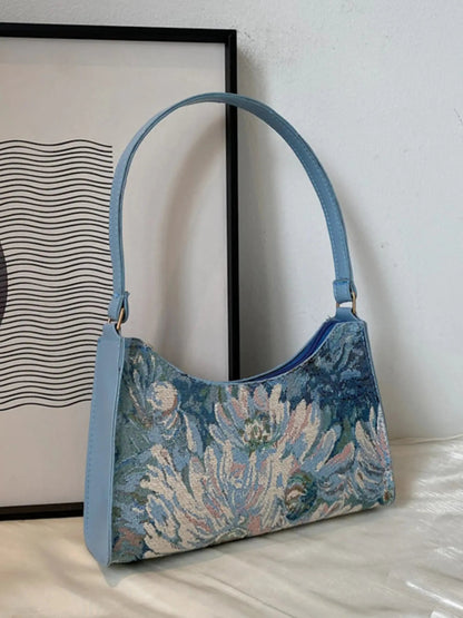 Bloemen Schoudertas Vintage Tapisserie Stijl