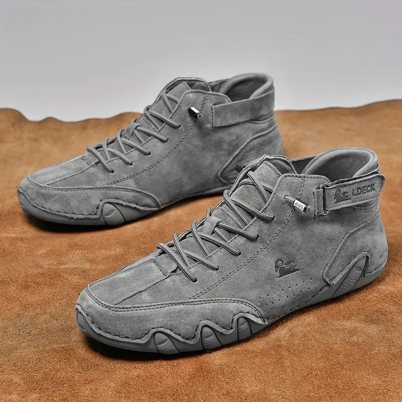 Waterdichte Heren Laarsschoenen met Hoge Schacht en Elastische Sluiting Kunstleer Robuust Straatmode