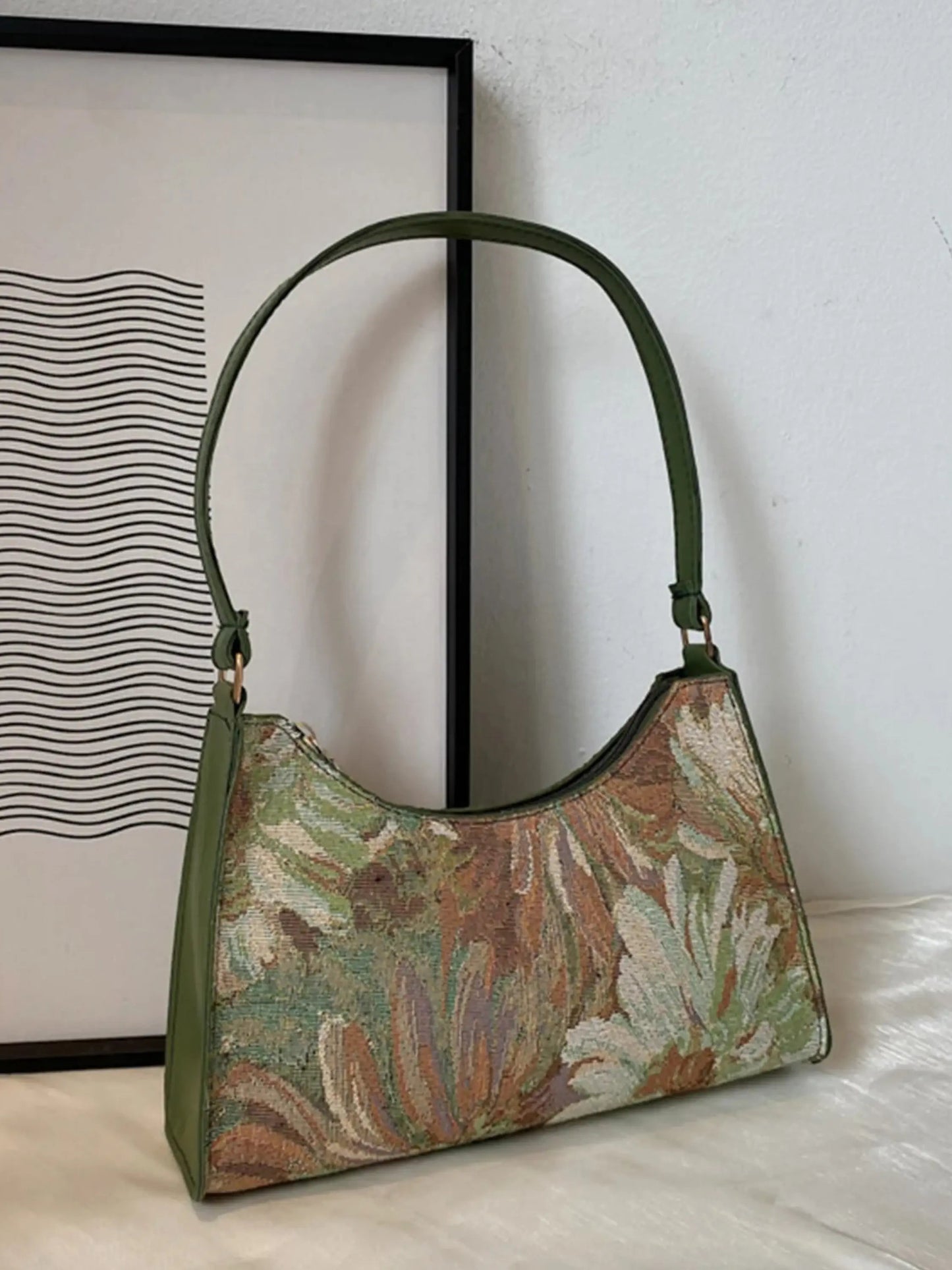 Bloemen Schoudertas Vintage Tapisserie Stijl