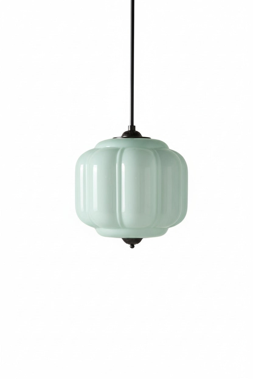 Vintage Melkglazen Hanglamp met Gegolfde Rand – Scandinavische Sfeerverlichting voor Keuken en Slaapkamer
