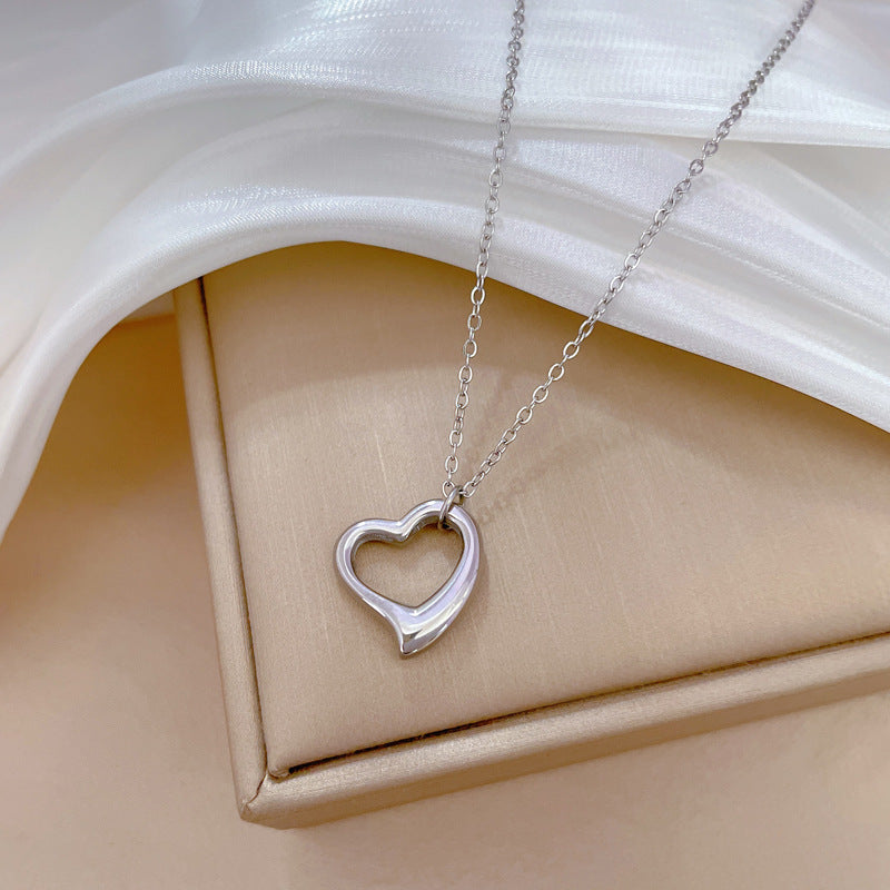 Dames Ketting Zilveren Hartjes Simpel Design