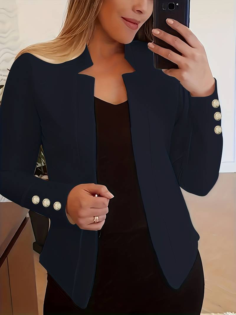 Dames Blazer Lichtgewicht Katoen Lange Mouw Casual Stijl
