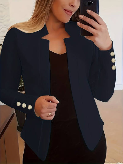 Dames Blazer Lichtgewicht Katoen Lange Mouw Casual Stijl