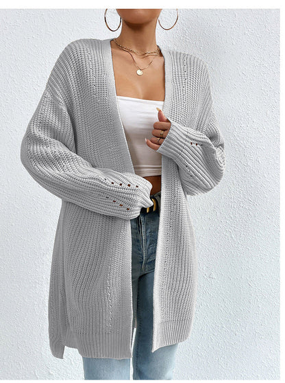 Dames Gebreide Vest Lang Model Warm en Stijlvol