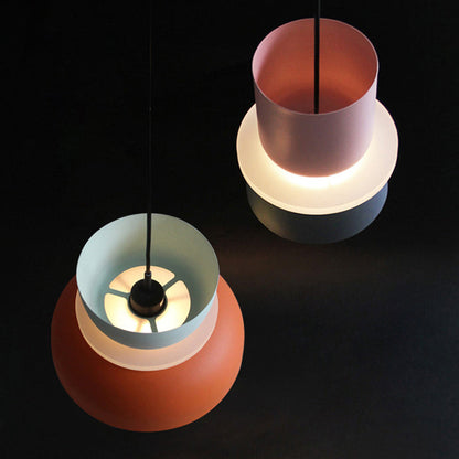 Moderne Hanglamp Macaron LED Metalen Kom Ø18-30cm Geel Roze Grijs Groen Blauw Oranje