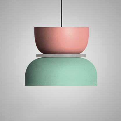 Moderne Hanglamp Macaron LED Metalen Kom Ø18-30cm Geel Roze Grijs Groen Blauw Oranje