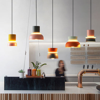 Moderne Hanglamp Macaron LED Metalen Kom Ø18-30cm Geel Roze Grijs Groen Blauw Oranje