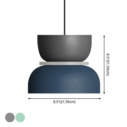 Moderne Hanglamp Macaron LED Metalen Kom Ø18-30cm Geel Roze Grijs Groen Blauw Oranje