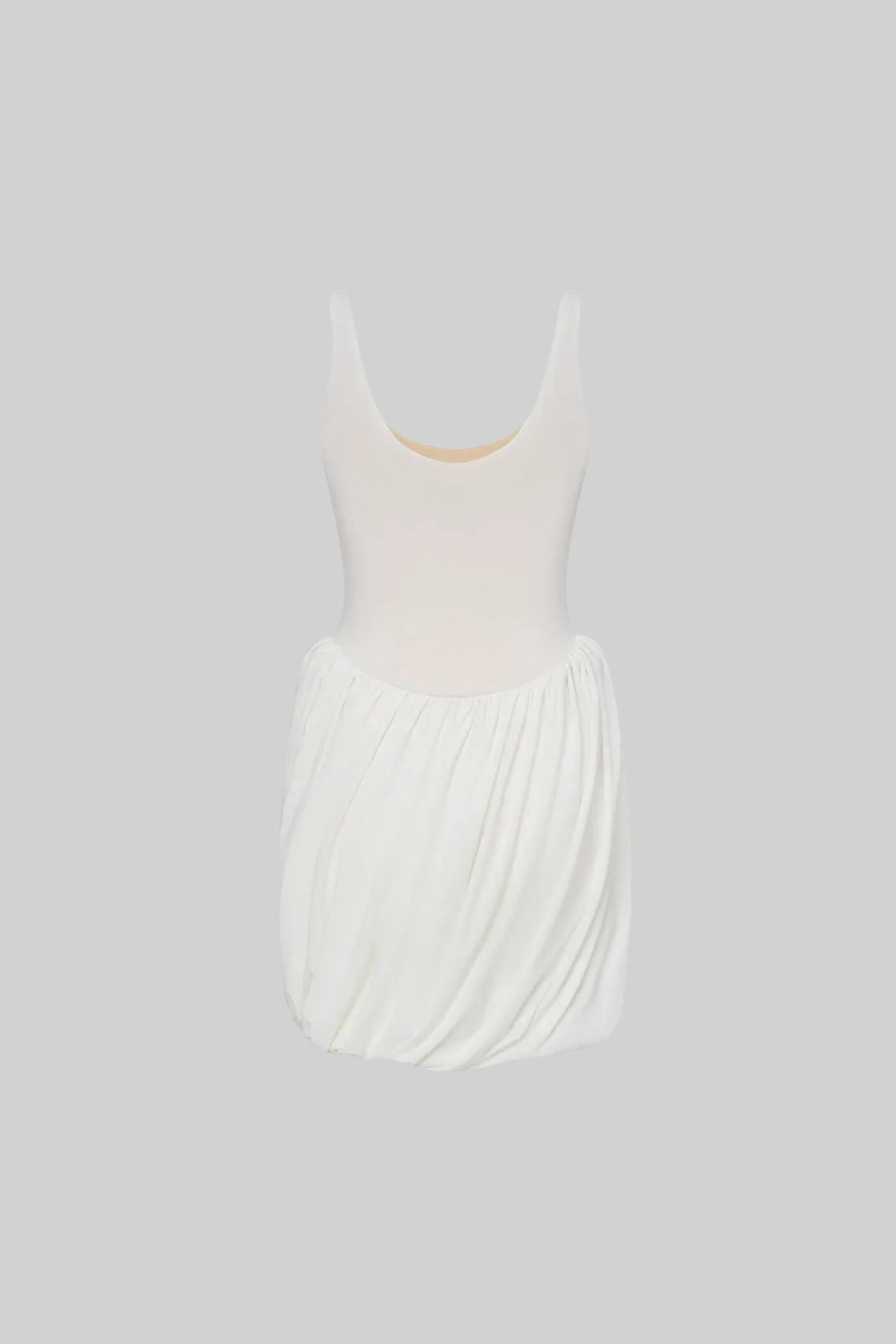 Mini Jurk met Rok en Zijsplit Wit Kort Model