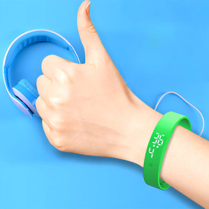 Digitaal Sporthorloge Waterdicht Siliconen Fitnesshorloge met Trillingsalarm en Temperatuurmeting