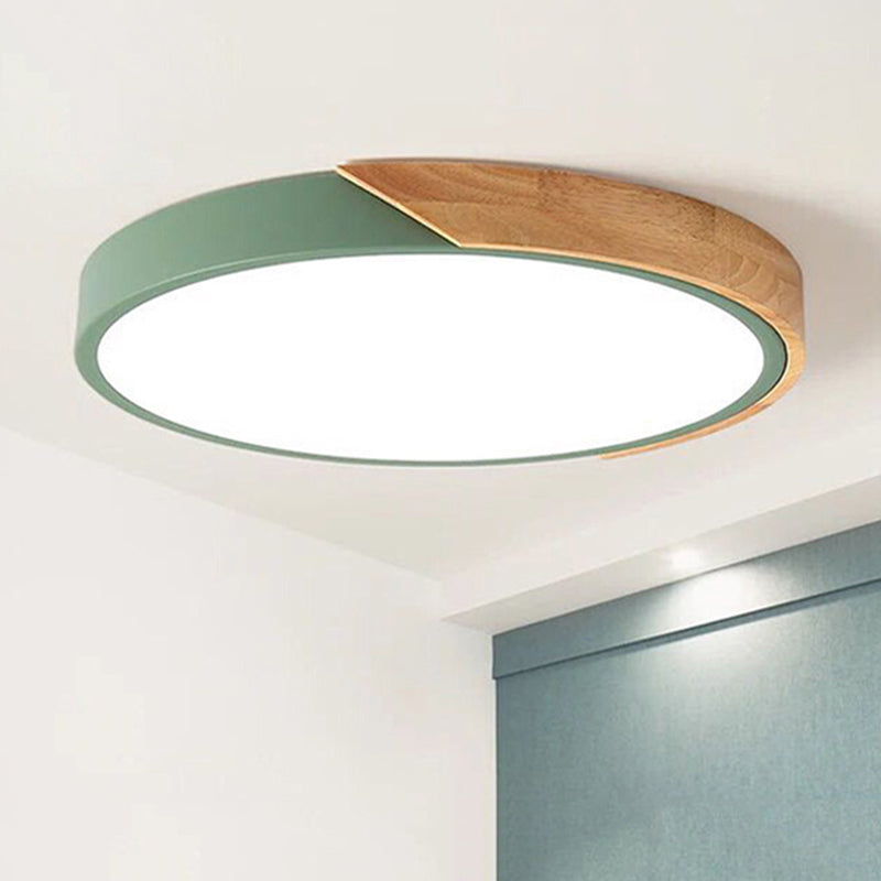 Moderne Plafondlamp Rond Acryl voor Slaapkamer Wit Grijs Groen Roze Geel Blauw Zwart LED Flush Mount Verlichting 30cm 40cm 50cm 60cm
