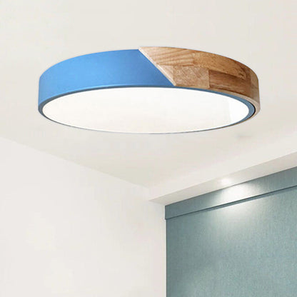 Moderne Plafondlamp Rond Acryl voor Slaapkamer Wit Grijs Groen Roze Geel Blauw Zwart LED Flush Mount Verlichting 30cm 40cm 50cm 60cm