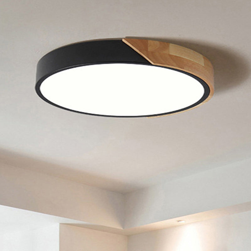 Moderne Plafondlamp Rond Acryl voor Slaapkamer Wit Grijs Groen Roze Geel Blauw Zwart LED Flush Mount Verlichting 30cm 40cm 50cm 60cm