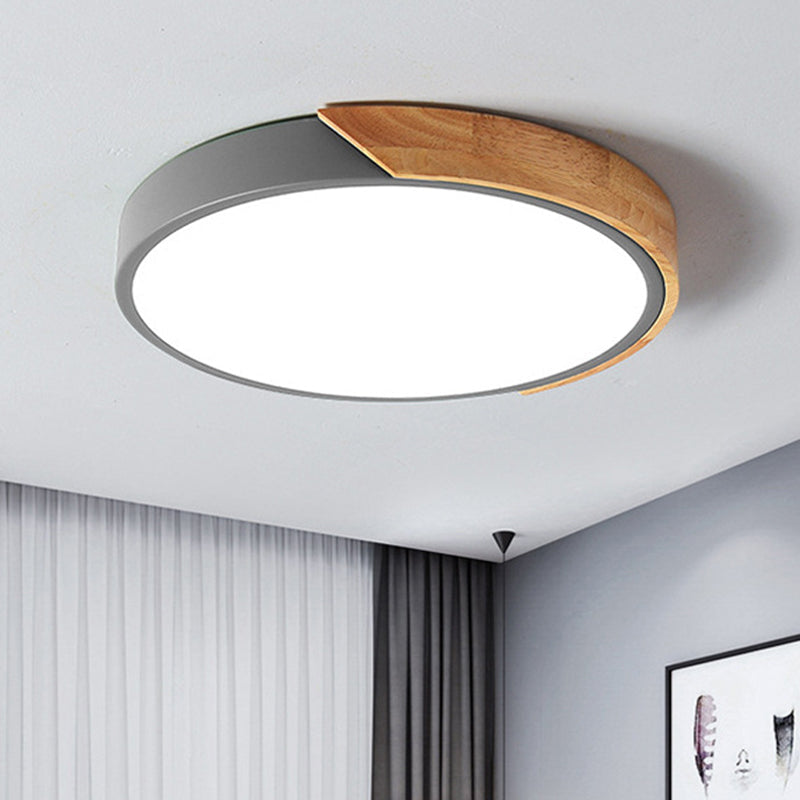 Moderne Plafondlamp Rond Acryl voor Slaapkamer Wit Grijs Groen Roze Geel Blauw Zwart LED Flush Mount Verlichting 30cm 40cm 50cm 60cm