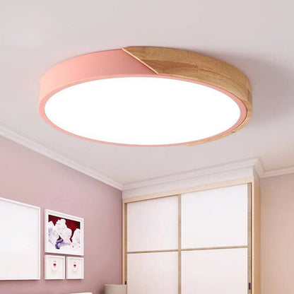 Moderne Plafondlamp Rond Acryl voor Slaapkamer Wit Grijs Groen Roze Geel Blauw Zwart LED Flush Mount Verlichting 30cm 40cm 50cm 60cm