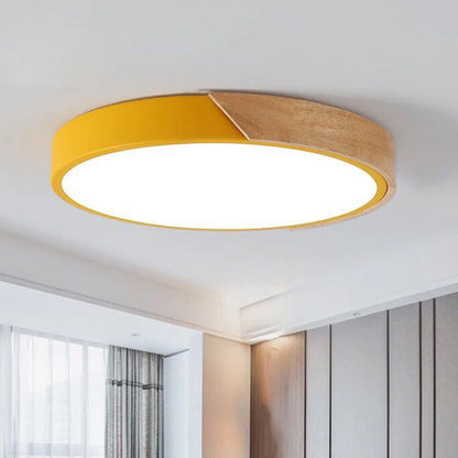Moderne Plafondlamp Rond Acryl voor Slaapkamer Wit Grijs Groen Roze Geel Blauw Zwart LED Flush Mount Verlichting 30cm 40cm 50cm 60cm