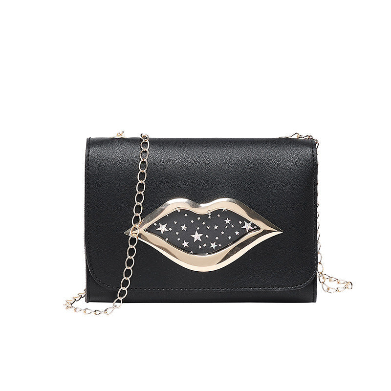 Dames Schouder tas met Ketting en Lippenstift Detail Stijlvol