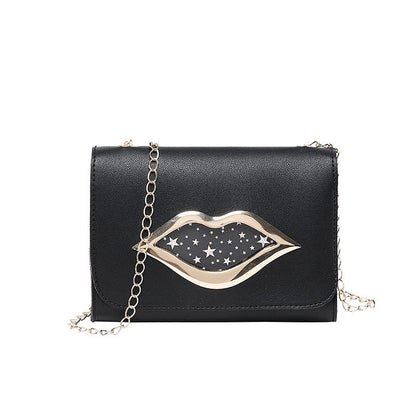Dames Schouder tas met Ketting en Lippenstift Detail Stijlvol