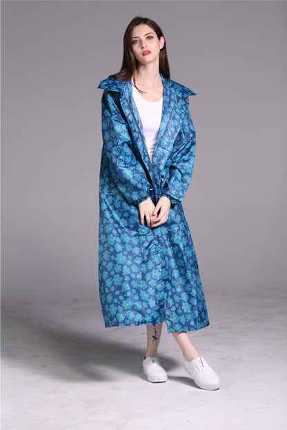 Dames Regenjas Lange Lichtgewicht Met Leuke Print