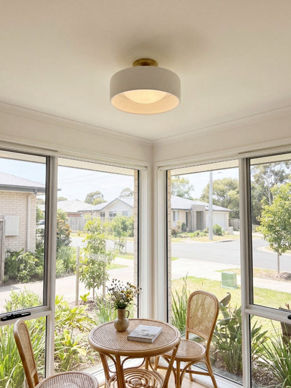 Porseleinen Plafondlamp met Strakke Montage – Moderne Lage Profiellamp Keramiek Opbouwverlichting