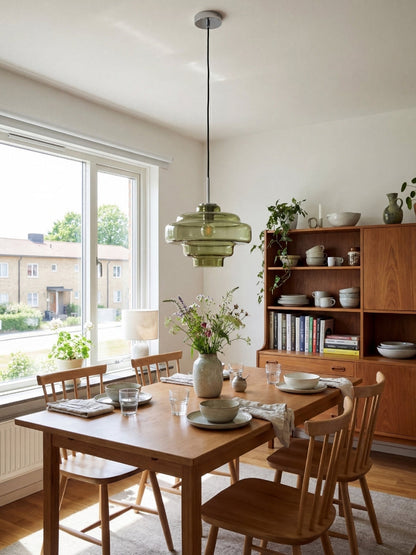 Gekleurde Glazen Hanglamp met Verstelbare Ophanging – Moderne Lichtpunt voor Eetkamer Keuken Woonkamer