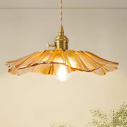 Sansoti | Cullivan Bloemvormige Hanglamp – Glazen Hanglamp met Gouden Fitting voor Woonkamer & Eetkamer