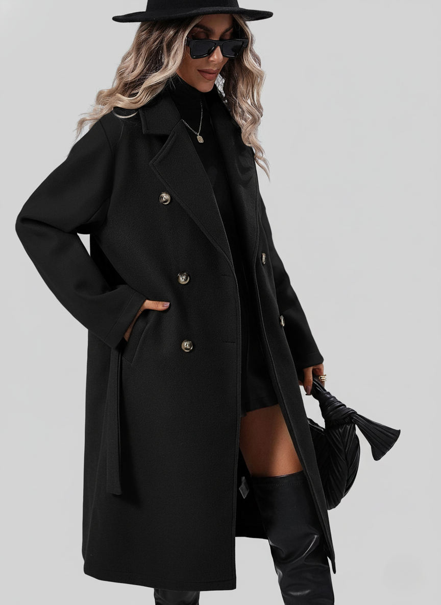 A-Lijn Trenchcoat Dames Dubbelrijig met Ceintuur