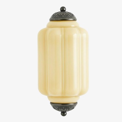 Eloise Vintage Scalloped Milk Glass Wall Sconce - Modern Accent Lighting for Bathroom and Bedroom