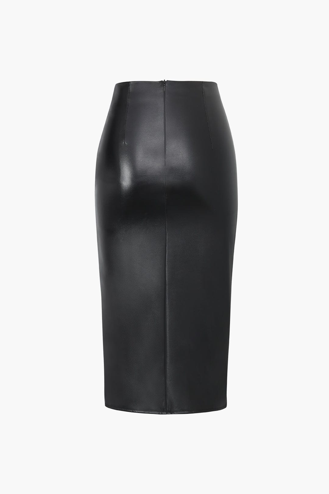 Kunstlederen Rok Asymmetrisch Midilengte Wickel Design