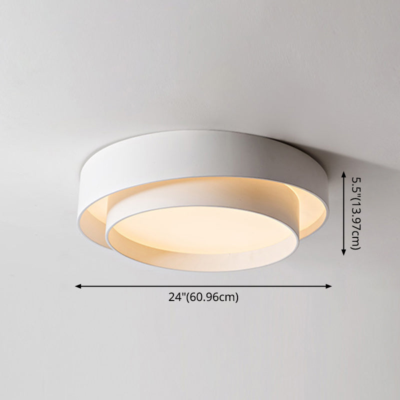 Ronde Plafondlamp Wit Metaal Nordic Stijl LED Plafondverlichting voor Slaapkamer 40cm 50cm 60cm Dimbaar