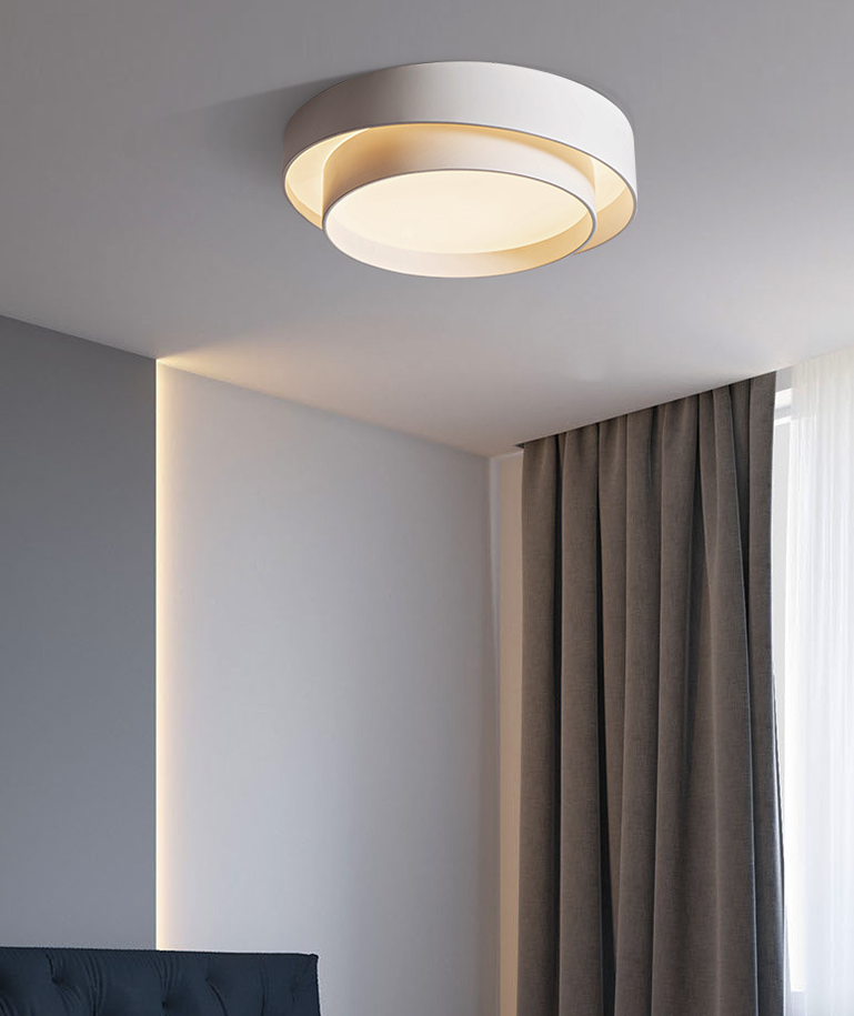 Ronde Plafondlamp Wit Metaal Nordic Stijl LED Plafondverlichting voor Slaapkamer 40cm 50cm 60cm Dimbaar