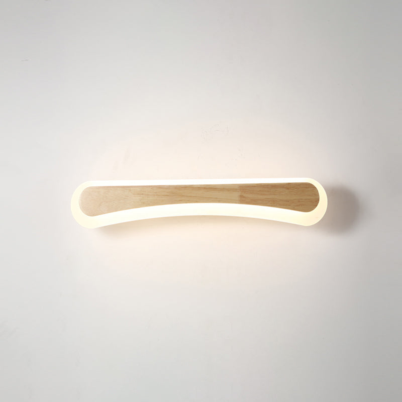 Houten LED Wandlamp met Acryl Kap Badkamerspiegel Verlichting Scandinavisch Design 40cm 60cm 80cm
