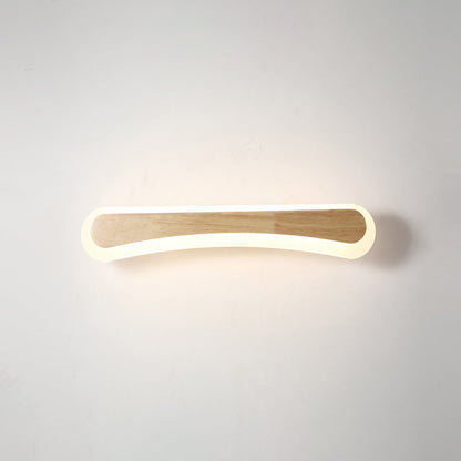 Houten LED Wandlamp met Acryl Kap Badkamerspiegel Verlichting Scandinavisch Design 40cm 60cm 80cm
