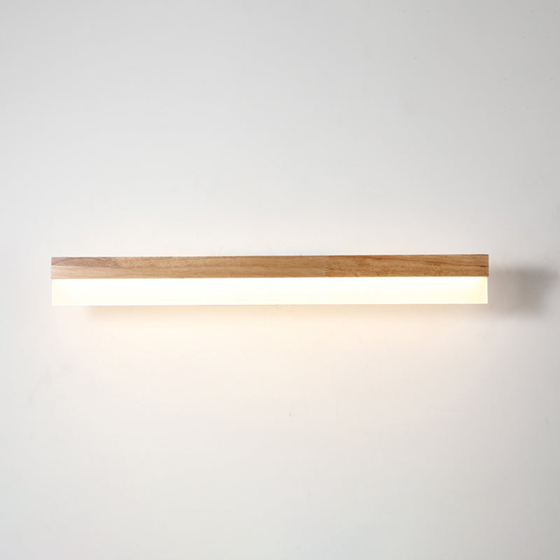 Houten LED Wandlamp met Acryl Kap Badkamerspiegel Verlichting Scandinavisch Design 40cm 60cm 80cm