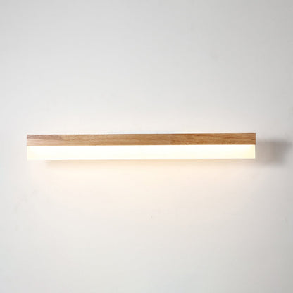 Houten LED Wandlamp met Acryl Kap Badkamerspiegel Verlichting Scandinavisch Design 40cm 60cm 80cm
