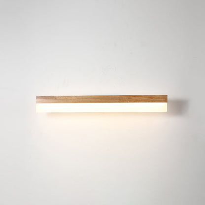 Houten LED Wandlamp met Acryl Kap Badkamerspiegel Verlichting Scandinavisch Design 40cm 60cm 80cm