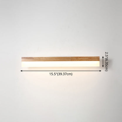 Houten LED Wandlamp met Acryl Kap Badkamerspiegel Verlichting Scandinavisch Design 40cm 60cm 80cm